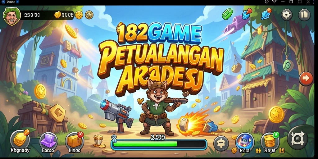 Screenshot gameplay seru dari 182GAME yang menyajikan tantangan Arcade.