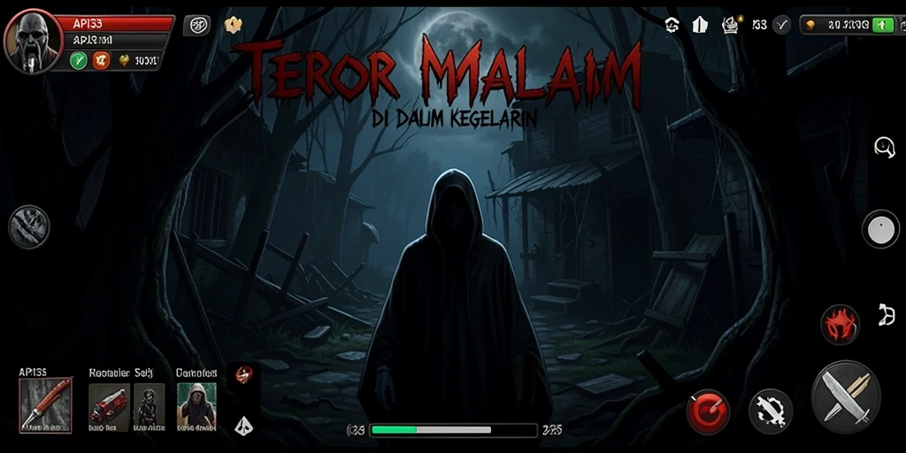 Tampak gameplay yang mencekam di API33 dengan suasana seram.