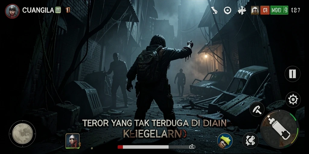 Tangkapan layar gameplay CUANGILA menampilkan suasana yang menegangkan dan kengerian.