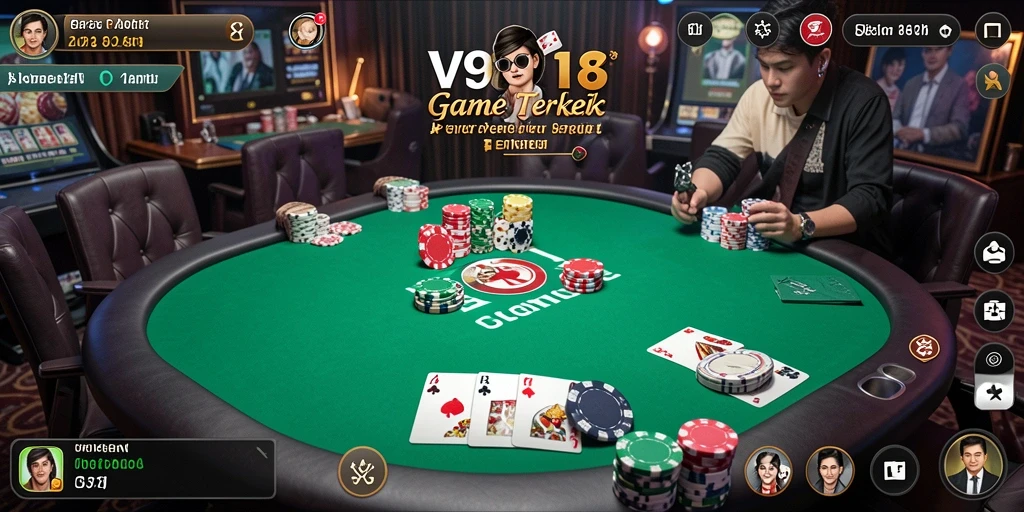 Tampilan gameplay V98 yang memukau dan interaktif dalam permainan Poker.